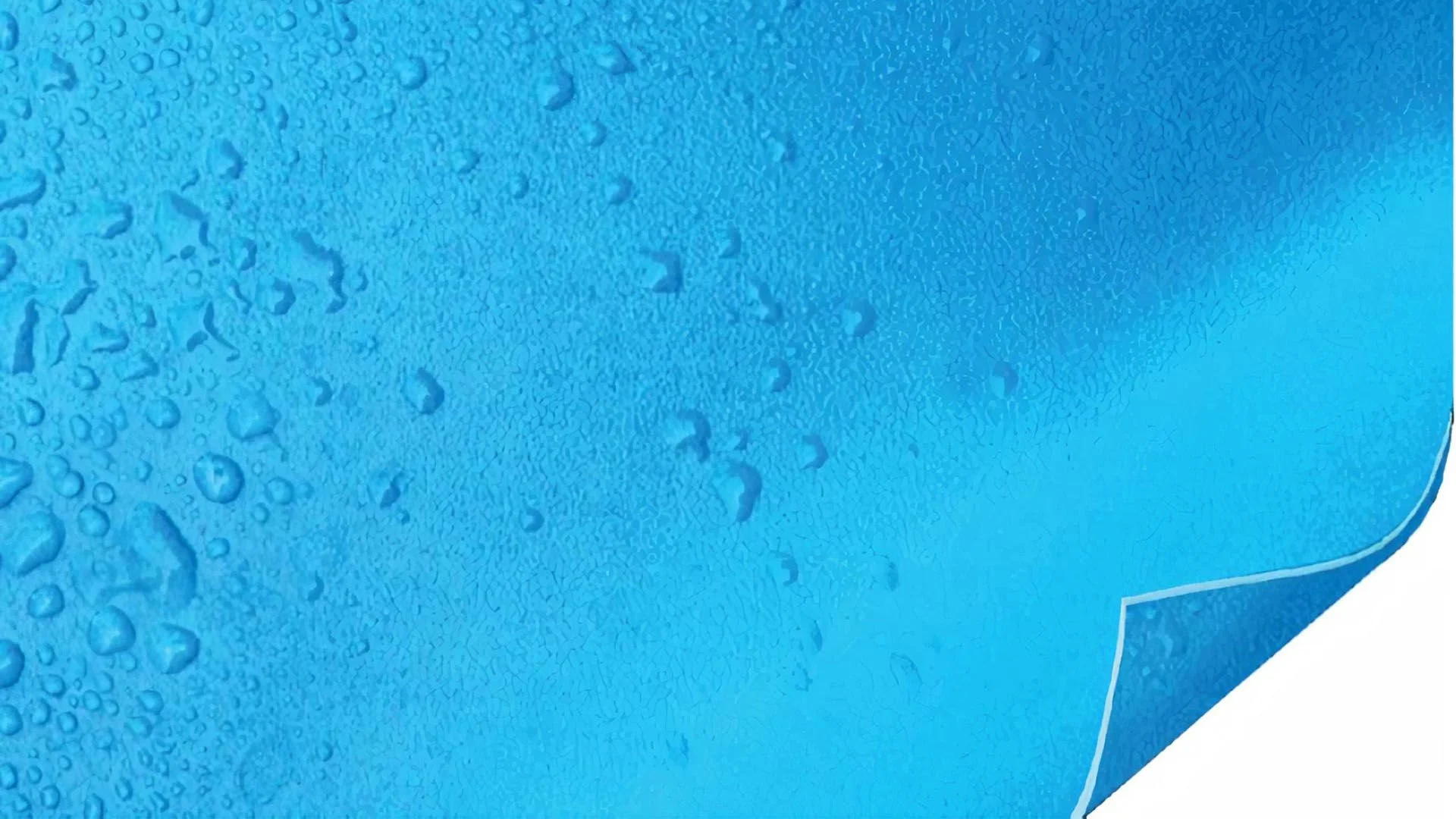 Mavi antibakterial PVC membran ilə dam izolyasiyası — sənaye obyektləri üçün suya və mikroorqanizmlərə qarşı yüksək dayanıqlılıq təmin edən örtük.